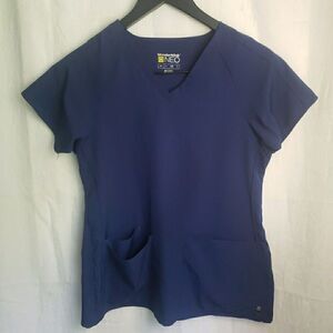 Wonder Wink Neo Navy Scrub Top Stretch Medical Vet Dental Women's XS